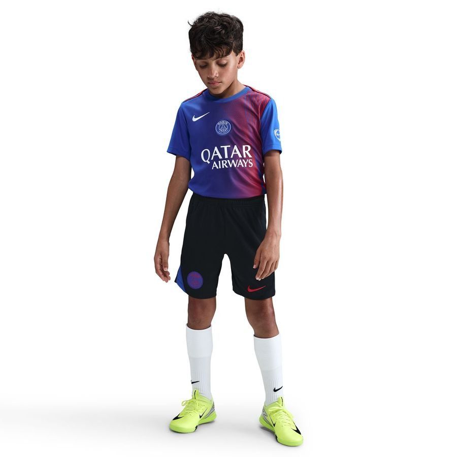 Paris Saint Germain Training Shorts Dri-FIT Strike 3rd - Black/Hyper Royal/Global Red Kids-SoccerKits Hub | Buy Soccer Jerseys Online